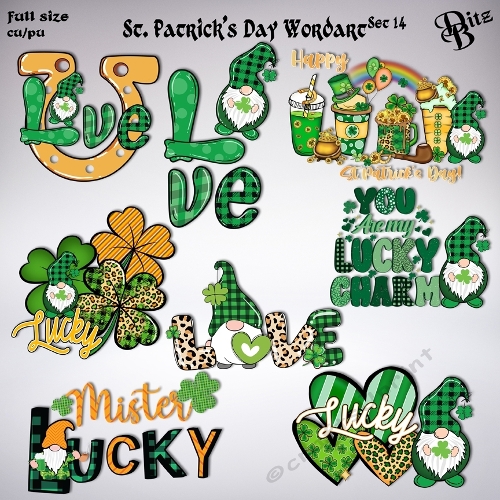 St. Patricks Dy Wordart Set 14