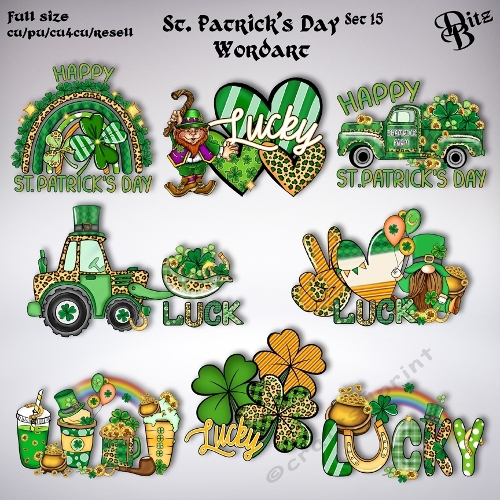 St. Patricks Day Wordart Set 15