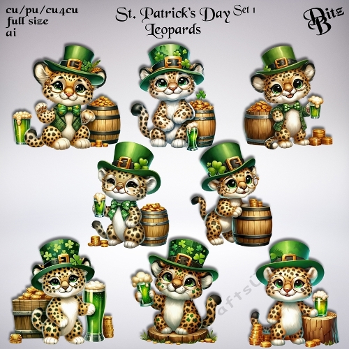 St. Patricks Day Leopards Set 1