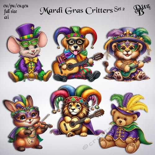 Mardi Gras Critters Set 2
