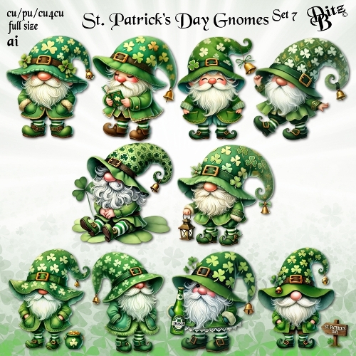 St. Patricks Day Gnomes Set 7