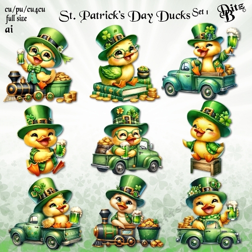 St. Patricks Day Ducks Set 1