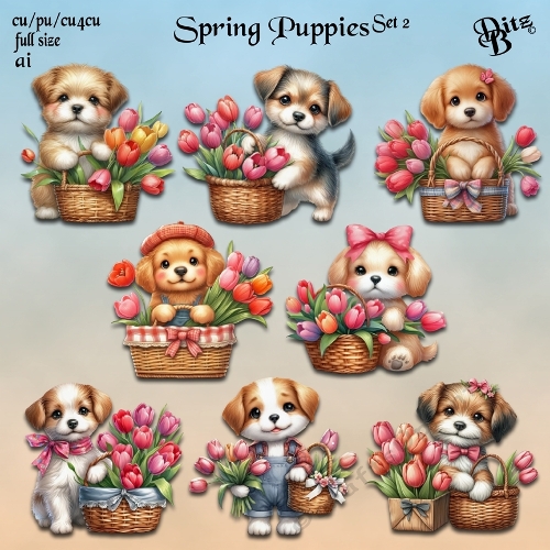 Spring Puppies Set 2