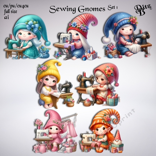 Sewing Gnomes Set 1