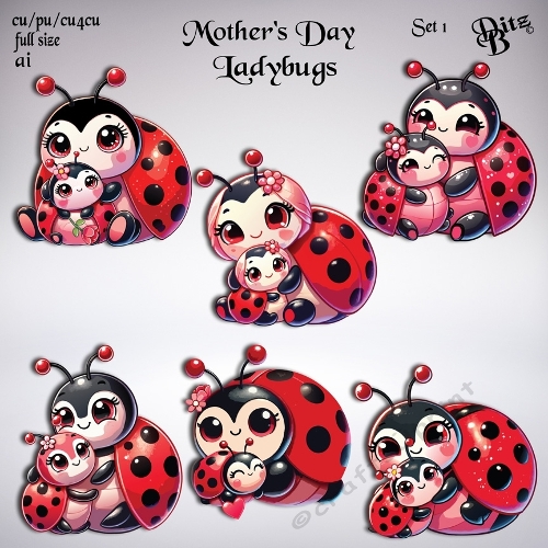 Mothers Day Ladybugs Set 1