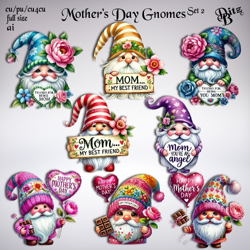 Mothers Day Gnomes Set 2