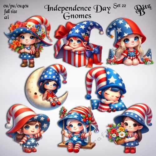 Independence Day Gnomes Set 22