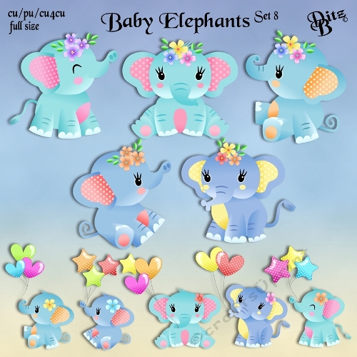 Baby Elephants Set 8