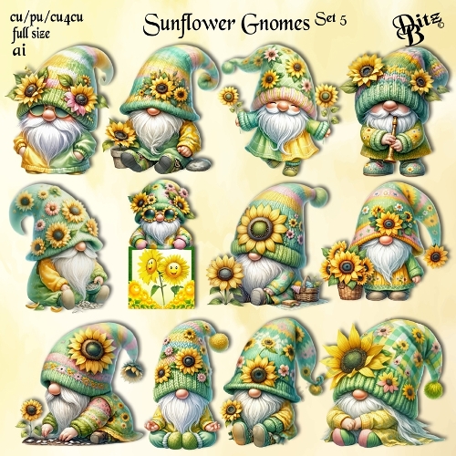 Sunflower Gnomes Set 5