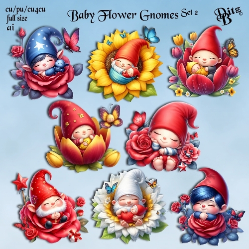 Baby Flower Gnomes Set 2