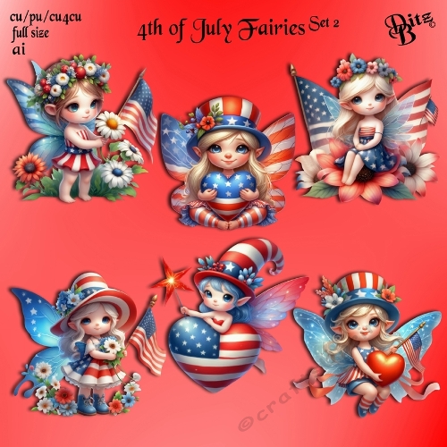 4th of July Fairies Set 2