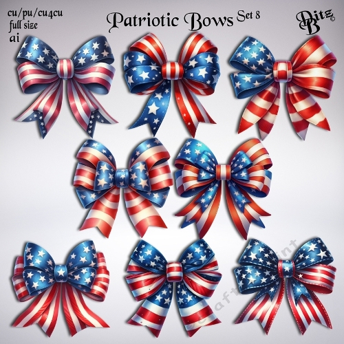 Patriotic Bows Set 8