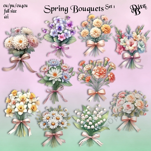 Spring Bouquets Set 1