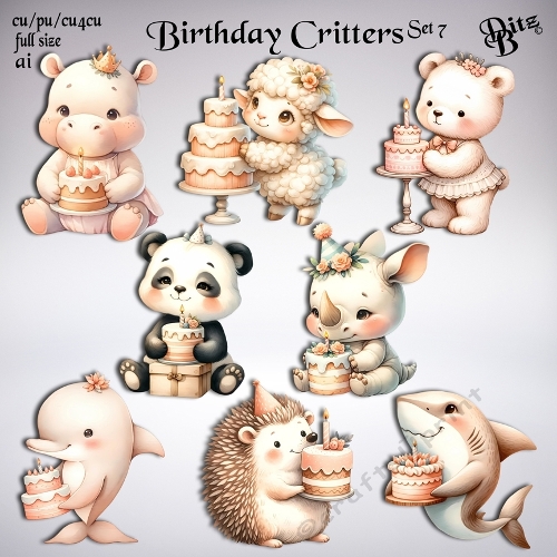 Birthday Critters Set 7