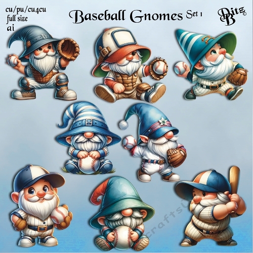 Baseball Gnomes Set 1