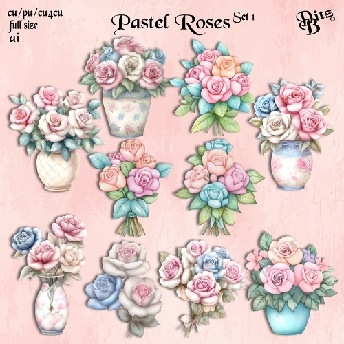 Pastel Roses Set 1