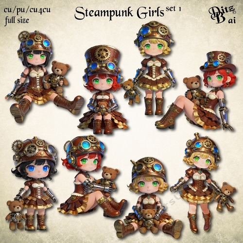 Steampunk Girls Set 1