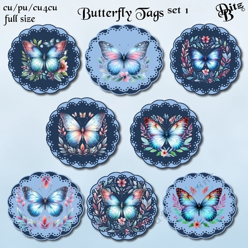 Butterfly Tags Set 1