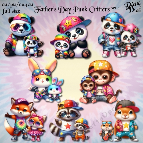 Fathers Day Punk Critters Set 1