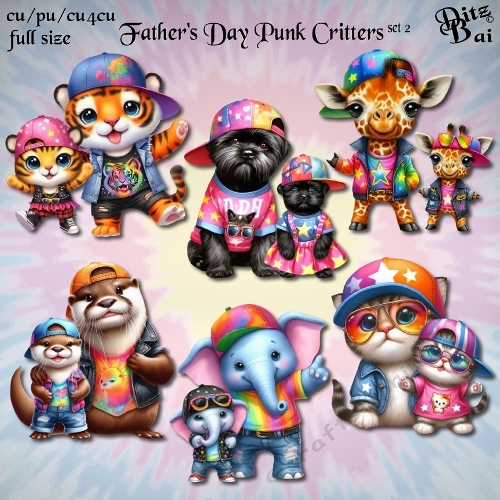 Fathers Day Punk Critters Set 2