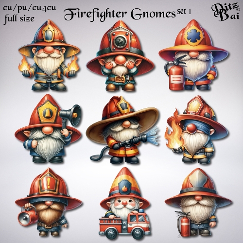 Firefighter Gnomes Set 1