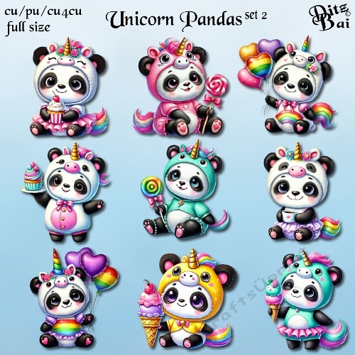 Unicorn Pandas Set 2