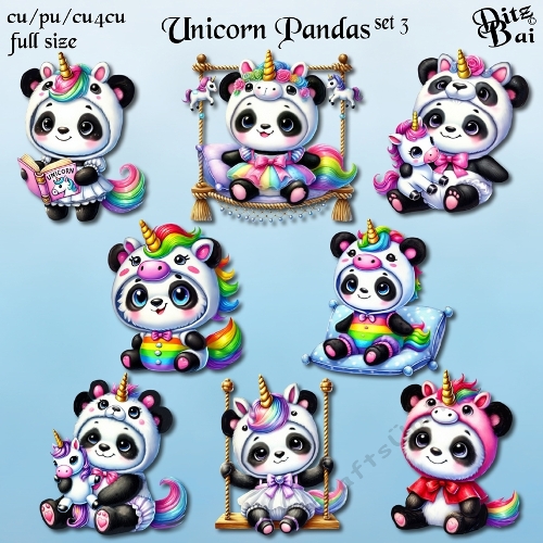 Unicorn Pandas Set 3