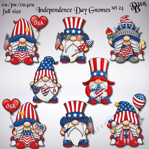 Independence Day Gnomes Set 24