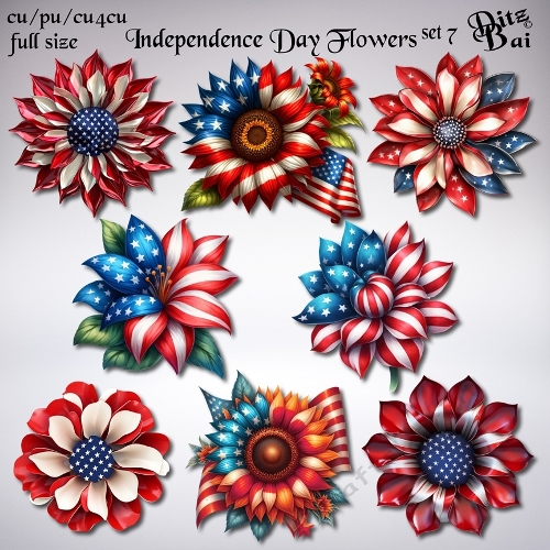 Independence Day Flowers Set 7