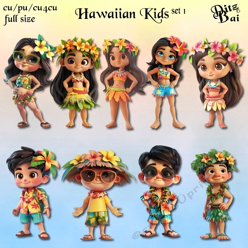 Hawaiian Kids Set 1