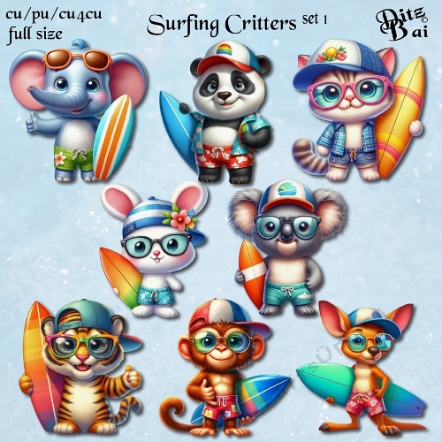 Surfing Critters Set 1