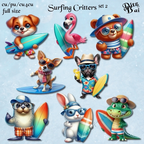 Surfing Critters Set 2