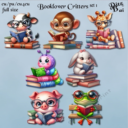 Booklover Critters Set 1