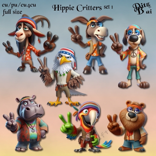 Hippie Critters Set 1
