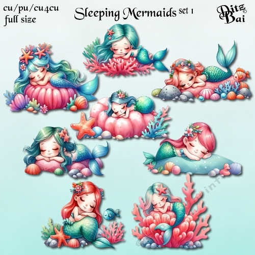 Sleeping Mermaids Set 1
