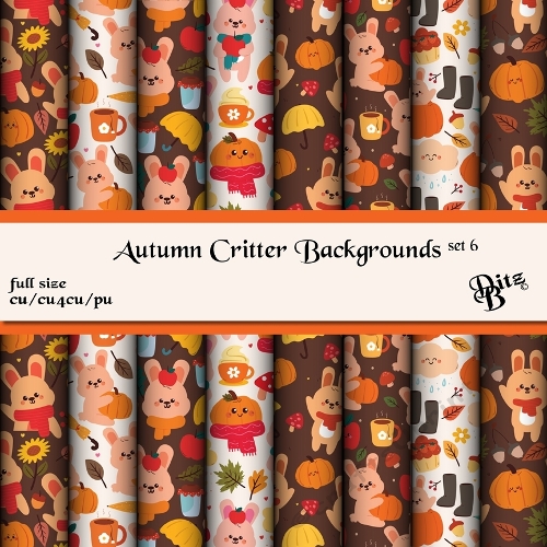 Autumn Critter Backgrounds Set 6