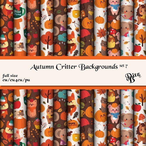 Autumn Critter Backgrounds Set 7