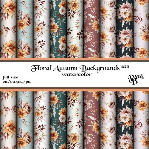 Floral Autumn Backgrounds Set 8