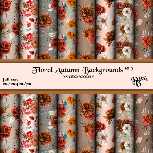 Floral Autumn Backgrounds Set 9