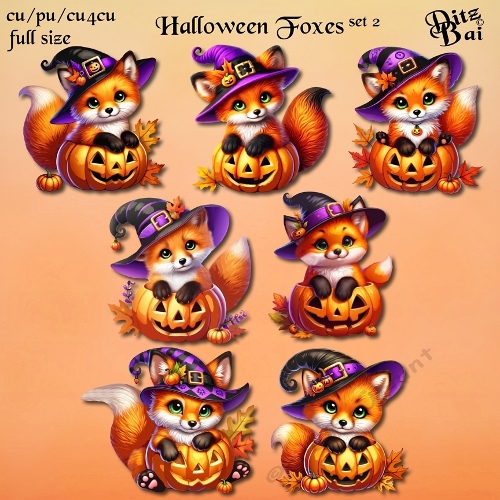 Halloween Foxes Set 2