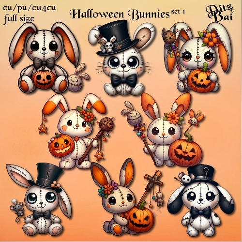 Halloween Bunnies Set 1