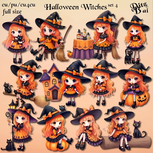 Halloween Witches Set 4