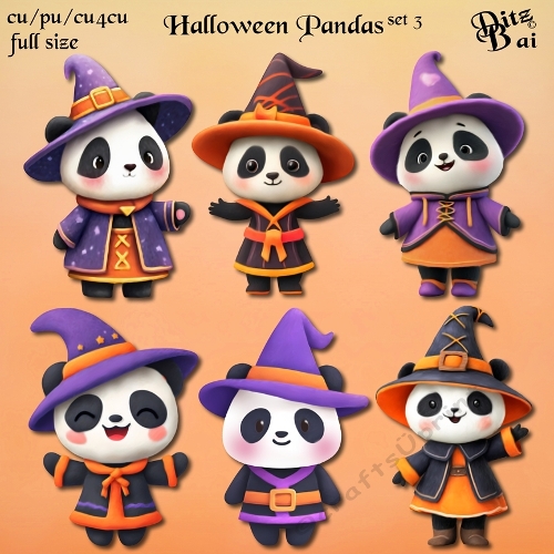 Halloween Pandas Set 3
