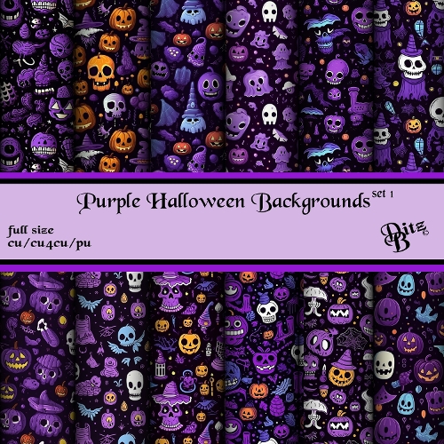 Purple Halloween Backgrounds Set 1
