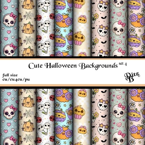 Cute Halloween Backgrounds Set 4