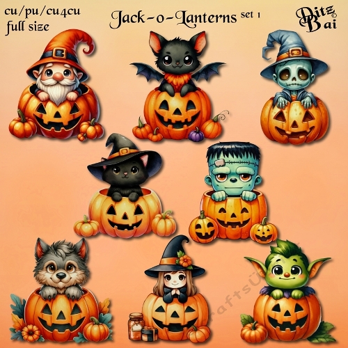 Jack-o-Lanterns Set 1