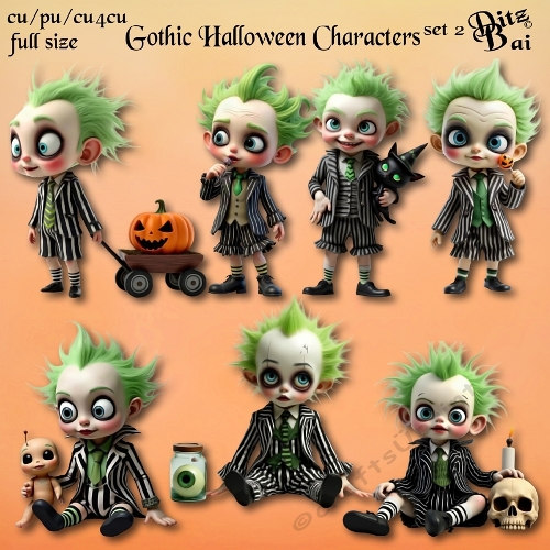 Gothic Halloween Characters Set 2
