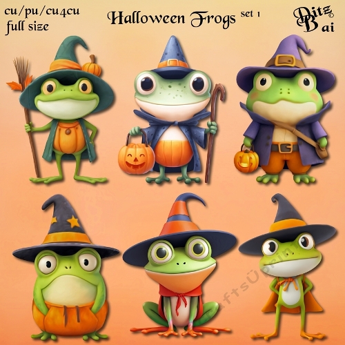 Halloween Frogs Set 1