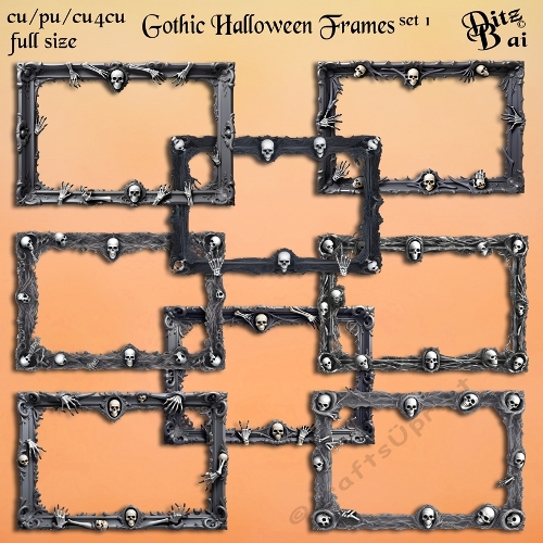 Gothic Halloween Frames Set 1