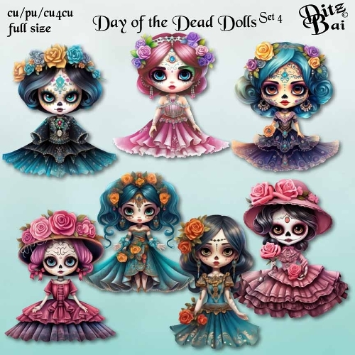 Day of the Dead Dolls Set 4